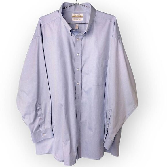 Roundtree‎ & York Mens Shirt 18.5" Blue Oxford Button Down Gold Label Preppy - Picture 1 of 8